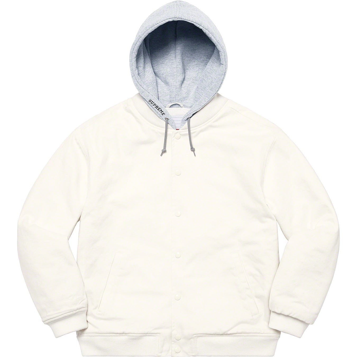 Hooded Twill Varsity Jacket view 6